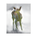 La curiosité du cerf commun de bébé impression sur toile