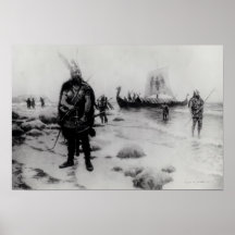 La découverte de l'Amérique par Leif Eriksson Affiche
