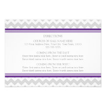La direction de mariage carde Chevron gris pourpre Faire-parts