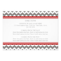La direction de mariage carde Chevron gris rouge Bristol