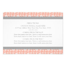 La direction de mariage carde la damassé grise de  carton d'invitation