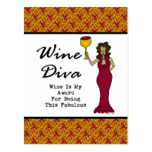 La diva "vin de vin est ma récompense pour être fa carte postale