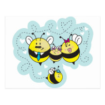 La famille d'abeille / Bee Family Post Cards