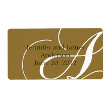 La faveur de mariage marque le monogramme A d'or Étiquette D’expédition