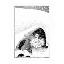 La fée en carte postale d'hiver