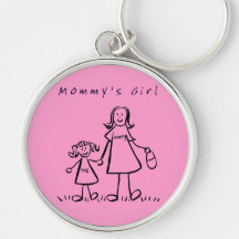 La fille de la maman dessinant Keychain Porte-clefs