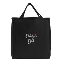 La fille du papa sac fourre-tout brodé
