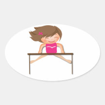 La fille personnalisée de GYMNASTIQUE barre des ca Autocollants