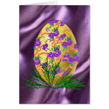 La fleur a décoré l'oeuf carte de vœux