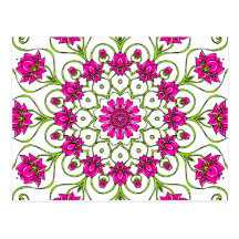 La floraison Mandala de Lotus Cartes Postales