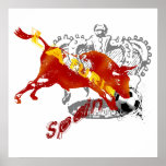 La Furia España Toro Artwork gifts and tees Poster