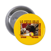 La Furia Roja Spanish Bull Soccer Futbol Button