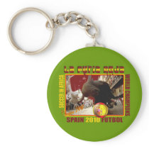 La Furia Roja Spanish Bull Soccer Futbol Key Chain