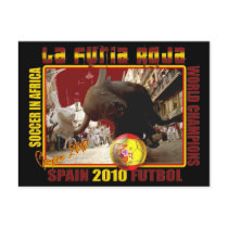 La Furia Roja Spanish Bull Soccer Futbol Post Card