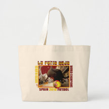 La Furia Roja Spanish Bull Soccer Futbol Tote Bags