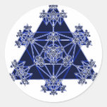 La géométrie sacrée : Triangles bleues : Adhésif Rond