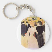 la Goulue and her sister by Toulouse-Lautrec Key Chain