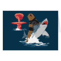 La grande évasion - cavalerie de requin d'ours cartes de vœux