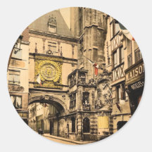 La grande horloge, cru Photochrom de Rouen, France Autocollants