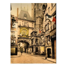La grande horloge, cru Photochrom de Rouen, France Carte Postale