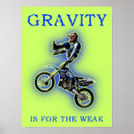 La gravité est pour l'affiche faible de motocross 