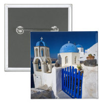 La Grèce et l'île grecque de la ville de Santorini boutons publicitaires