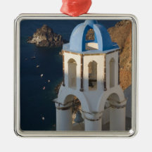 La Grèce et l'île grecque de la ville de Santorini Ornement De Noël