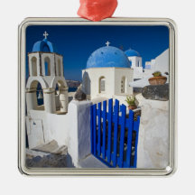 La Grèce et l'île grecque de la ville de Santorini Décorations Pour Sapins De Noël