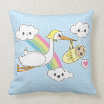 La livraison spéciale - cigogne et bébé coussin