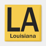 LA Louisiana  plain black Magnets