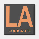LA Louisiana  plain orange Fridge Magnets