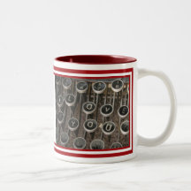 La machine à écrire verrouille "je t'aime " mug à café