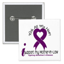 La maladie d'Alzheimers je soutiens ma belle-mère Badge Avec Épingle