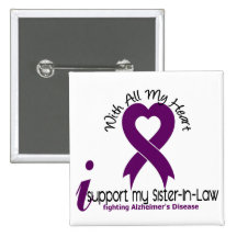 La maladie d'Alzheimers je soutiens ma belle-soeur Badge Avec Épingle