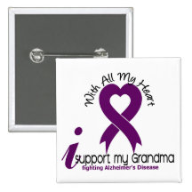 La maladie d'Alzheimers je soutiens ma grand-maman Pin's Avec Agrafe