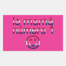 La Mamá Número 1 in American Flag Colours Rectangle Sticker