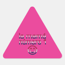 La Mamá Número 1 in American Flag Colours Triangle Stickers
