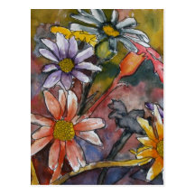 la marguerite abstraite fleurit l'art de peinture  cartes postales