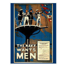 La marine veut des hommes carte postale