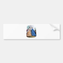 La Mode Illustree Peach and Blue Gowns Bumper Sticker