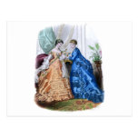 La Mode Illustree Peach and Blue Gowns Postcard