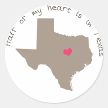La moitié de mon coeur est dans le Texas Autocollants