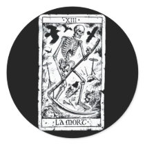 La Mort Tarot Card Round Stickers
