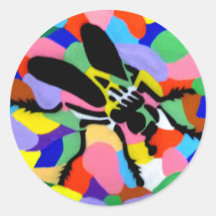La mouche du mur. autocollant rond