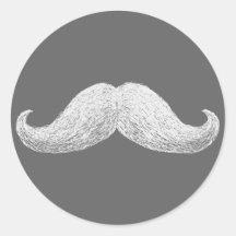 La Moustache (Dark) Round Sticker