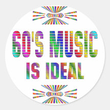 la musique 60s est idéale autocollants ronds