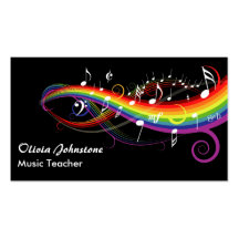 La musique blanche d'arc-en-ciel note des cartes d carte de visite