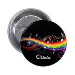 La musique blanche d'arc-en-ciel note le bouton badge avec épingle