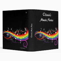 La musique blanche d'arc-en-ciel note le classeur