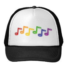 La musique d'arc-en-ciel note des chapeaux casquettes